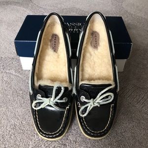 Womens Sperry Shearling Lined Top Siders